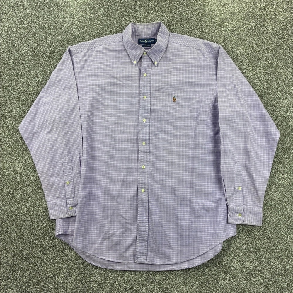 Polo Ralph Lauren Blake Shirt‎ Mens XL Purple Plaid Button Down Long Sleeve